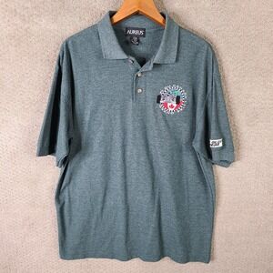 Formula 1 Grand Prix Shirt Mens L Blue Polo Aureus Circuit Gilles Villeneuve VTG